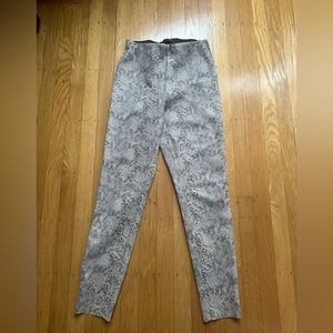 Zara Snakeskin print faux suede leggings